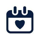 Kalender mit Herz - Icon